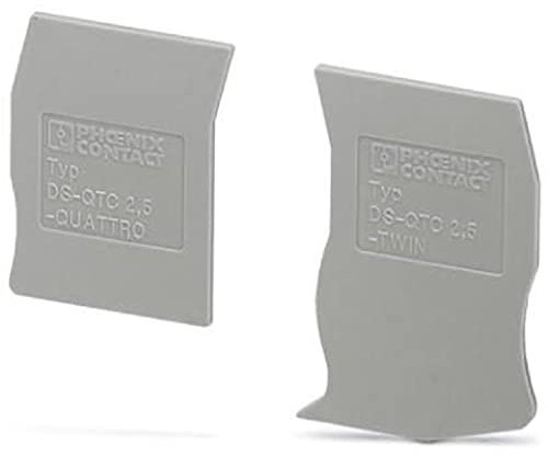 PHOENIX CONTACT DS-QTC 2.5 Deckelsegment, 72mm Länge, 36.5mm Höhe, 1.360g Gewicht, Grau, 50 Stück