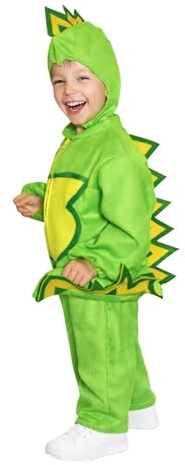 Ikumaal Drachen-Kostüm, F01 110-116, für Kind-er, Dino Drache Märchen Kostüm-e Fasching Karneval Kleinkinder-Karnevalskostüme Kinder-Faschingskostüme