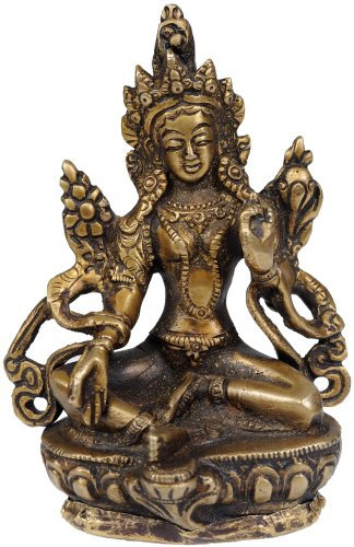 Exotic India Göttin grün Tara (Kleine Statue) – Messing Statue