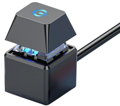 Haztholf Schalter für Computer, PC, Motherboard, externer Start, LED-Licht, Ein-/Aus-Taste, quadratisch, Verlängerungskabel, 2 m, Schwarz