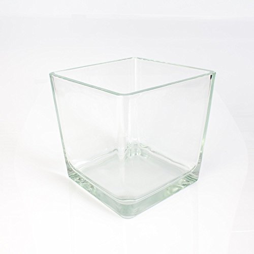INNA-Glas Glas Pflanzentopf Kim Earth, klar, 18x17,5x17,5cm | Glas Übertropf