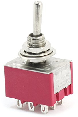 sourcing map Interruptores de luz de conmutación ON/OFF/ON 9pines 3PDT AC 125V 5A 250V 2A