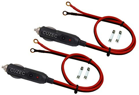 CUZEC Zigarettenanzünder-Adapter mit 15 A Stecker und 0,5 m 16 AWG Kabel für Auto Inverter Luftpumpe Elektrischer Becher und DIY