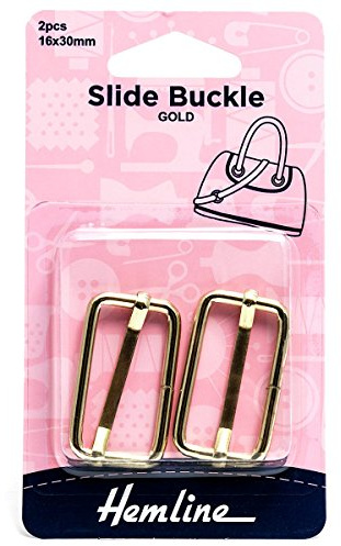Slide Buckles: 30mm x 16mm: Gold: 2 Pieces