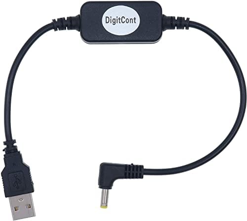 DigitCont USB 5 V auf DC 12 V 4 mm x 1,7 mm Stromkabel, kompatibel mit Echo-Geräten, USB Spannungs-Step-Up-Konverterkabel, Netzteil Adapterkabel, 1 Fuß, DC 5 V auf DC 12 V Kabel 1 ft (Alte Version)
