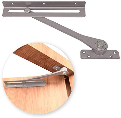 ZEROplus Bas de porte à friction, fixation en surface, très résistant, finition grise, Z105-Z