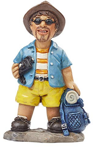 Hobbyfun Tourist mit Rucksack stehend Figur Deko 8 cm Miniatur wandern Urlaub