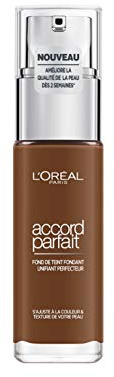 L'Oréal Paris - Fond de Teint Fluide Accord Parfait - Peaux Sèches à Normales - Teinte : Café (10.5.N) - 30 ml