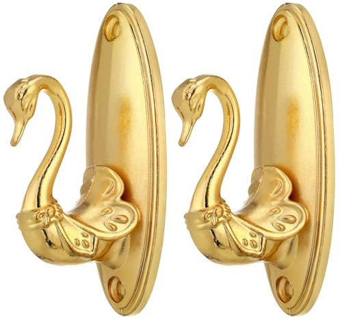 Raffhalter für Vorhänge, Vintage-Stil, Schwanen-Stil, goldfarben, 1 Paar