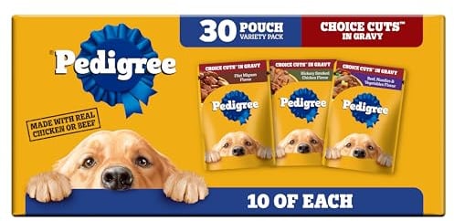 Pedigree Choice Cuts in Gravy Wet Dog Food, Adult Soft Wet Dog Food, Variety Pack, 3.5 oz. Pouches, 30 Count