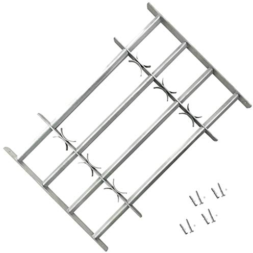 yorten Einstellbares Sicherheitsgitter mit 4 Querbalken, Fenstergitter mit Schrauben Ausziehbar Stahl geeignet für Fenster von 1000-1500mm Breite Einbruchschutz