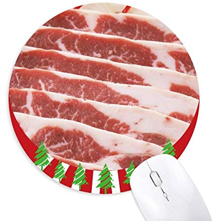 Schweinefleisch Fleisch Essen Textur Rund Gummi Maus Pad Weihnachtsdekoration
