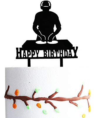 DJ Happy Birthday Kuchendekoration Disco Thema Party Zubehör