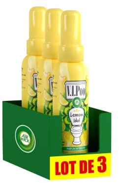 Air Wick Spray V.I.Poo Anti Odeur Parfum Lemon Idol 55 ml - Lot de 3