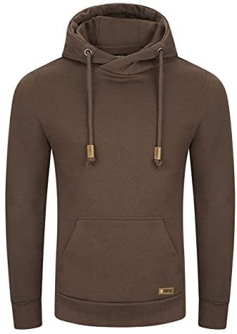 riverso Hoodie Herren Regular Fit RIVJulian Kapuzenpullover Pullover Cross-Over-Kragen Braun XXL, Größe:XXL, Farbe:Dark Brown (21400)
