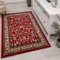 Teppich-Home Orient Teppich klassisch gewebt mit Ornament und Blumenmuster R2430, Farbe:Rot, Beige, Grau, Schwarz, Größe:200x290 cm