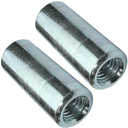 AERZETIX - C49628 - Lot de 2 écrous manchons de jonction M6x25x10mm filetés - manchon de raccordement rond cylindrique prolongateur - en acier zingué