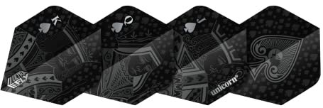 Unicorn Ultrafly.100 Plus Black Royal Flush Ultrafly Dart-Flights, Schwarz