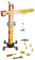 Janod - Großer Holzkran 74 cm - Rollenspielzeug - Konstruktionsspiel - 360° Drehbar und Mobil - 12 Zubehörteile inklusive - FSC-zertifiziert - Ab 3 Jahre, J06468, Gelb
