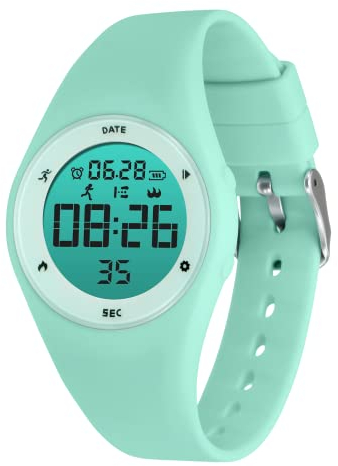 BEN NEVIS Digital Kinderuhr Jungen und Mädchen-Sports Outdoor Wasserdicht Armbanduhr mit LED-Licht,2 Wecker,Stoppuhr,Datum,Fitness Tracker Uhr mit Schrittzähler,Distanz-Silikon Armband Hellgrün
