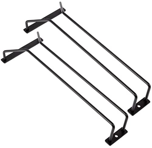 Dianoo Weinglasregal unter dem Schrank, schwarz, Metall-Weinglashalter, Stielglasregal unter Regal, Weingläser-Aufbewahrung, Aufhänger, 30,5 cm, 2 Stück