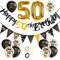 GoldRock Deko 50. Geburtstag Mann Frau Schwarz Gold, 50 Geburtstag Deko Set, 50 Geburtstag Mann Deko, Luftballons 50. Geburtstag, Happy Birthday Girlande,Folienballon Zahl 50, 50 Jahre Geburtstag