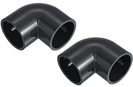 PATIKIL UPVC Pipe Fitting Elbow 50mm Socket, 90 Degree Adapter Connector, Gray