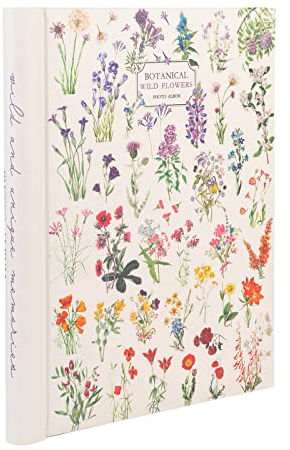 Grupo Erik Fotoalbum zum Selbstgestalten Botanical Wild Flowers - Scrapbook Weiße Seiten - Fotoalbum Klein 24x32 cm - Photoalbum 30 selbstklebend Seiten - Fotobuch zum Selbstgestalten
