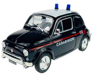 Welly FIAT Nuova 500 Carabinieri Polizei 1957-1975 ca 1/24 Metall Modell Auto Die Cast Neu im Kasten