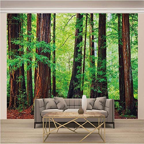 Papier Peint Mural 3D D'Art Moderne, Paysage De Forêt Verte Peintures Murales 3D Espace Grand Papier Peint Décor Peintures, Salon Tv Bar Ktv Toile De Fond Décor De Chambre, Autocollants Muraux Amovib