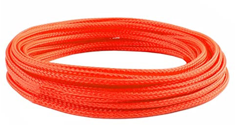 MOCNT 6mm Gaine Câble Tressée Extensible PET Manchon de Câble Fil Rangement Câble PET Cache Câble Souple Électriques Gestion Câble Flexible Protection Tube Tuyau Orange 10 Mètres