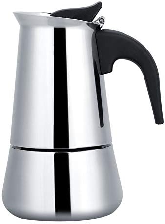 Cafetiere Italienne, 2/4/6/9 Tasses Cafetière Expresso Moka en Acier Inoxydable Grande Contenance Portable pour Gaz, Cuisinière, Cuisinières à Induction(450ml)