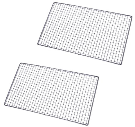 CYBUCH 2X Metal Squares Holes Grilling Barbecue Wire Mesh 30cm x 45cm