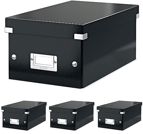 Leitz Click & Store DVD Aufbewahrungsbox, schwarz, 60420095 (Packung mit 4)