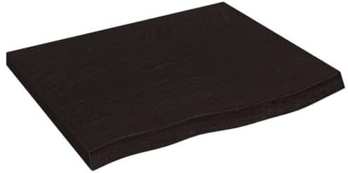 vidaXL Waschtischplatte, Multifunktional Arbeitsplatte mit Naturkante, Waschtischkonsole Tischplatte für Badezimmer, Holzplatte Platte, Dunkelbraun 60x60x(2-4) cm Massivholz Behandelt