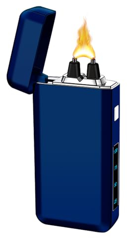 SKRFIRE Briquets Plasma Rechargeables Dragon USB électrique Coupe-Vent avec Affichage de la Puissance LED pour Bougie, encens, Cadeaux pour Hommes, Femmes (Bleu)