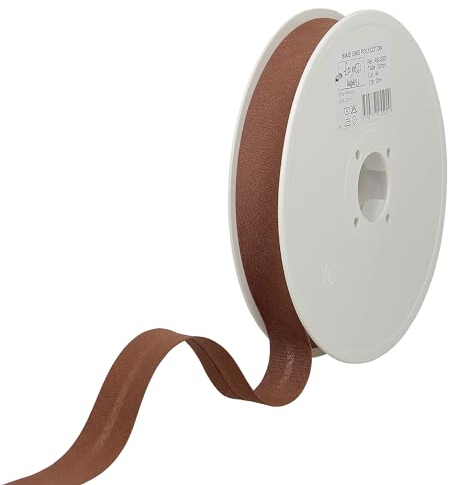 Les Petits Rubans Schrägband – 20 mm breit, gefaltet 10 mm, 25 m Rolle, 50% Baumwolle, 50% Polyester, Bordüre zum Nähen, Banner, Polster, Möbel, Paspeln, Kleidung, Decken