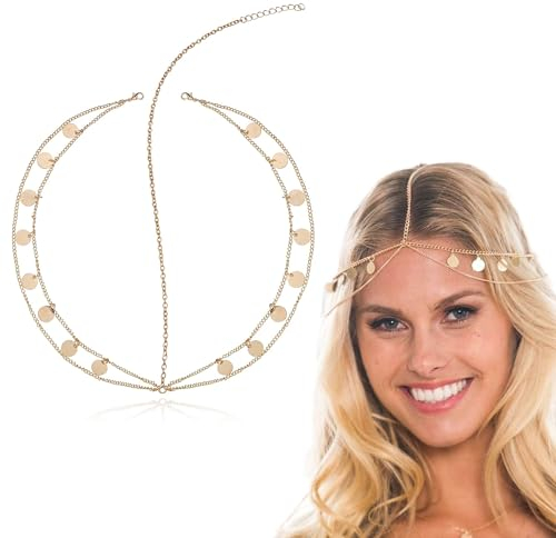 Boho Quasten Kopfketten,Quaste Kette Haarband,Boho Stirnband Kopf,Damen Kopfschmuck für Festival Accessoires Hochzeit Halloween