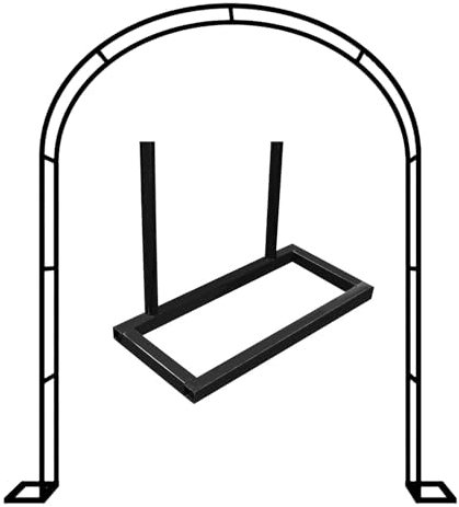 Metall Rosenbogen Große Gartenbogen Rankenbogen, Wetterfeste, Rostfrei, für Kletterpflanzen, Rosen, Garten (Color : Black, Size : W300 X 220cm)