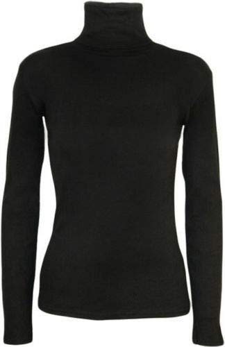 Shop Nova® Polo Neck Jumper Tops Long Sleeve Ladies Roll Turtle Neck Plain Knitted Pullover Sweatshirt for Women Stretch Lightweight Sweater Top UK Size 8 to 24 (Black, 18)