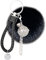 HiWODO Porte-clés en peluche personnalisé, porte-clés en peluche, porte-clés de voiture, porte-clés pour femme, Noir , taille unique