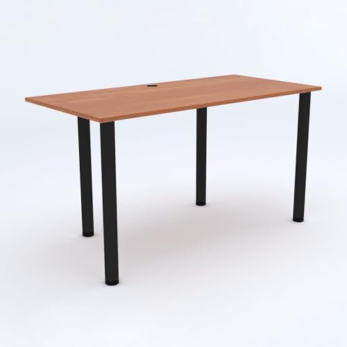 AKKE Gaming Tisch Schreibtisch Gamingtisch Computertisch 100 x 60 cm 3 cm Höhenverstellbar Metall PCV Laminiert Erle