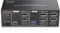 TJCXELE 8K60Hz HDMI+2Displayport KVM Switch 2 PC 3 Monitore USB 3.0 KVM Switches für 2 PC Teilen mehrerer Monitore und 4 USB-Geräte Unterstützt Erweiterten Modus und Kopiermodus mit 12V-Adapter
