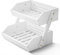 CALM COZY 2 Tier Bamboo Fruit Basket for Kitchen, Vegetables Storage Stand Detachable Holder for Fruits Veggies Bread Snacks in Home, Kitchen Office, White