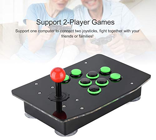 Denash Retro Joystick, USB-Kampfspielkonsole Joystick No Delay Controller für PC-Computerspiele
