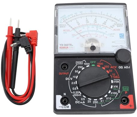 Multimetro Analogico, YX 360TRn Mini Multimetro Analogico Corrente CA/CC Elettrica OHM Decibel Voltaggio Voltmetro Amperometro con Cavi di Prova per Lavoro Sul Campo o Garage Fai