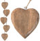Marzoon 6X Holz Anhänger Herz je 10 x 9,5 cm - Massiv Holzherzen zum Hängen - Holz-Deko für Fenster - Vintage Deko für Geschenke - Mini-Deko - Mitbringsel