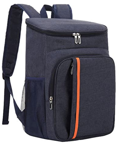 Jeorywoet Isolierter kühlerer Rucksack-Lecksof-Picknick-Lunchbeutel wasserdichte Lebensmittelbehälter für Trip Camping Dunkelblau, isolierter Kühler-Rucksack