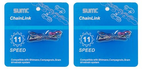 Bike Chain Quick Link- Reusable Bike Chain Missing Quick Connector- Master Links Compatible with Shimano, Sram and KMC Chains 6 7 8 9 10 11 12speed Missing Link (Rainbow, 11 Speed)