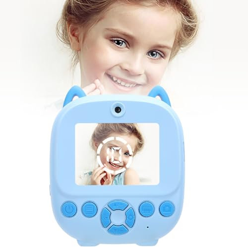 Kinderkamera, Sofortbildkamera, Dual-Objektiv, 48 MP, 1080P, Druckbare Kinderkamera, Selfie-Kamera mit 2,4-Zoll-Bildschirm, Lustiges für Mädchen und Jungen Im Alter von 3–12